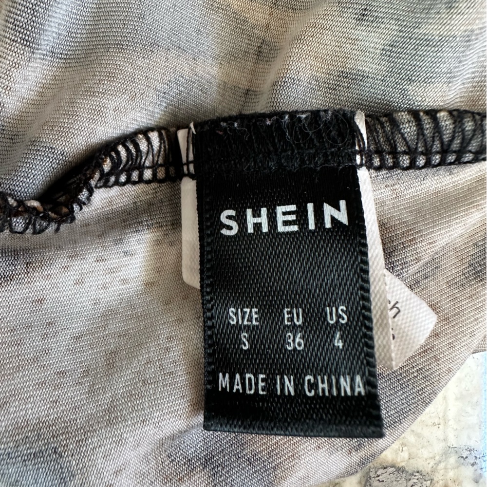 SHEIN sz SM leopard print Cold shoulder fitted crop top NWOT - Picture 6 of 7